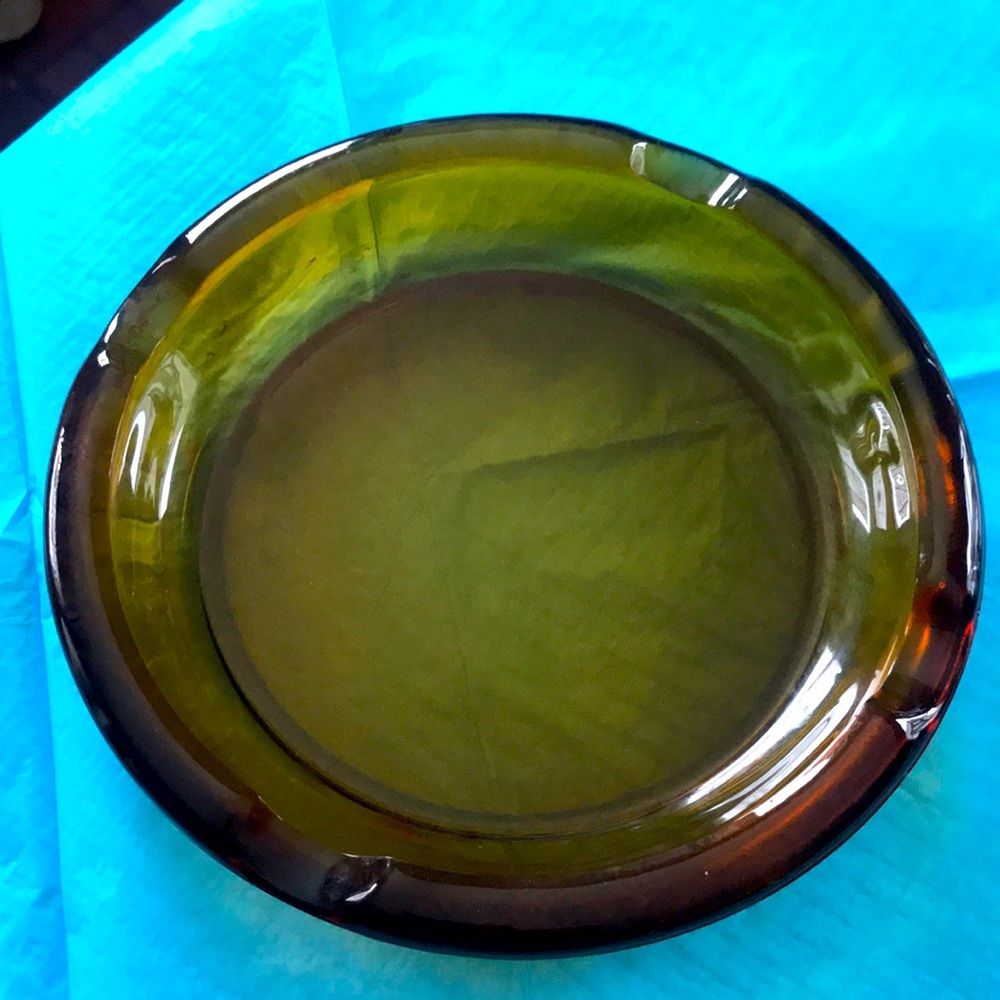 Vintage Green Glass Ashtray